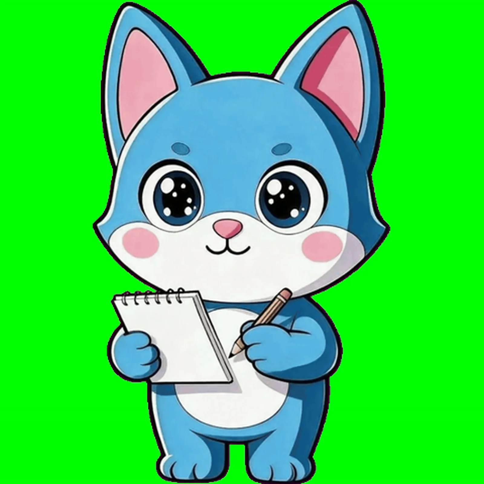 Mascot on a solid green background before removal
